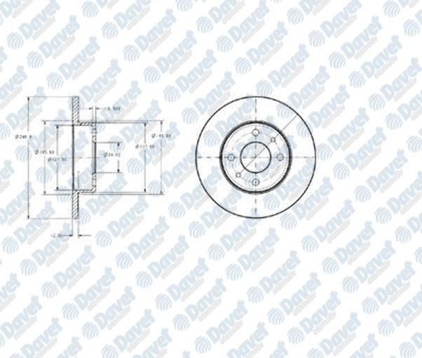 DELPHI BG2313 Fren Diski On 4d-240mm Uno 70 1985->